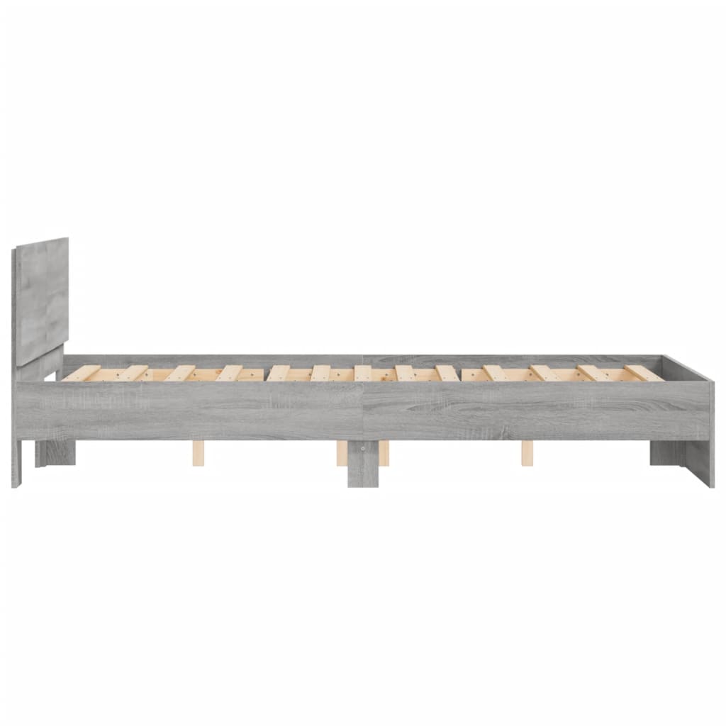 sengeramme med sengegavl 120x190 cm grå sonoma-eg