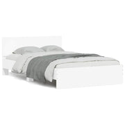 sengeramme med sengegavl og LED-lys 140x190 cm sonoma-eg