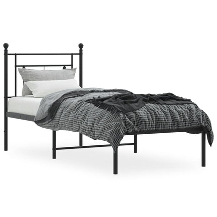 sengeramme med sengegavl 75x190 cm metal sort