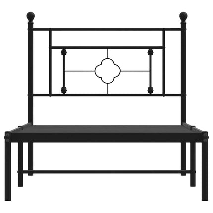 sengeramme med sengegavl 100x200 cm metal sort