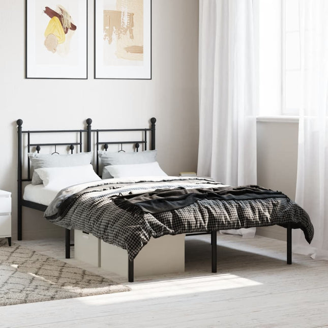 sengeramme med sengegavl 120x200 cm metal sort
