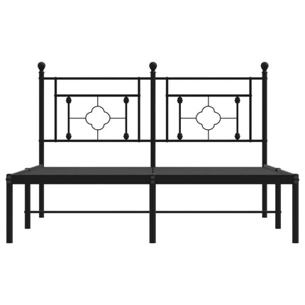 sengeramme med sengegavl 135x190 cm metal sort