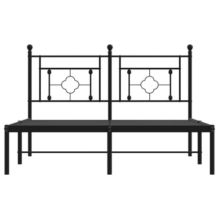 sengeramme med sengegavl 140x190 cm metal sort