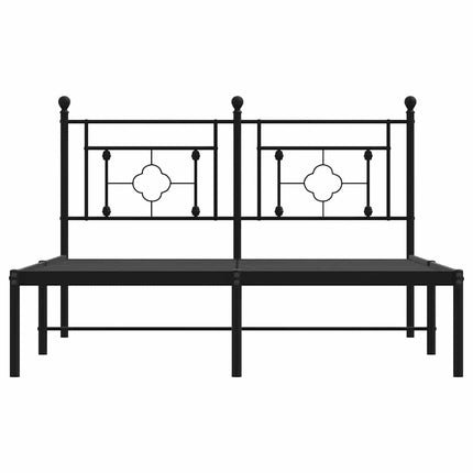 sengeramme med sengegavl 140x200 cm metal sort