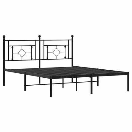 sengeramme med sengegavl 150x200 cm metal sort