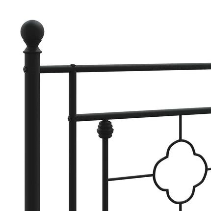 sengeramme med sengegavl 150x200 cm metal sort