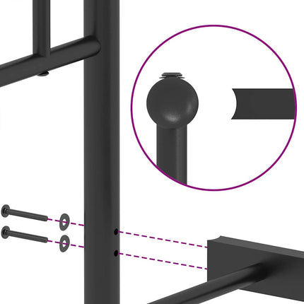sengeramme med sengegavl 150x200 cm metal sort