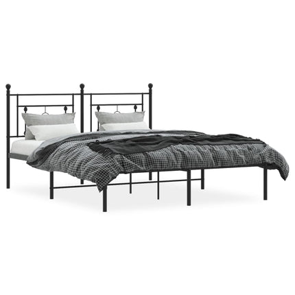 sengeramme med sengegavl 160x200 cm metal sort