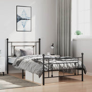 sengeramme med sengegavl og fodgærde 100x200 cm metal sort
