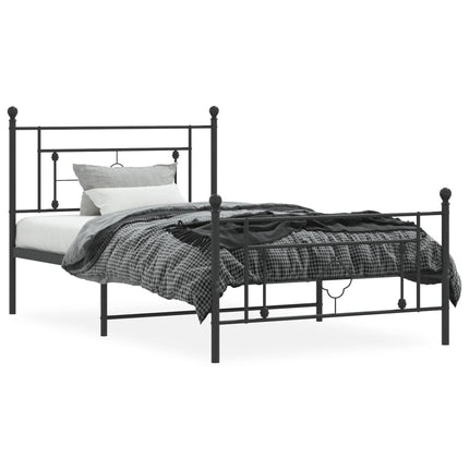 sengeramme med sengegavl og fodgærde 107x203 cm metal sort
