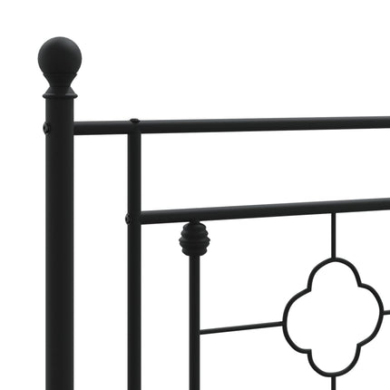 sengeramme med sengegavl og fodgærde 183x213 cm metal sort