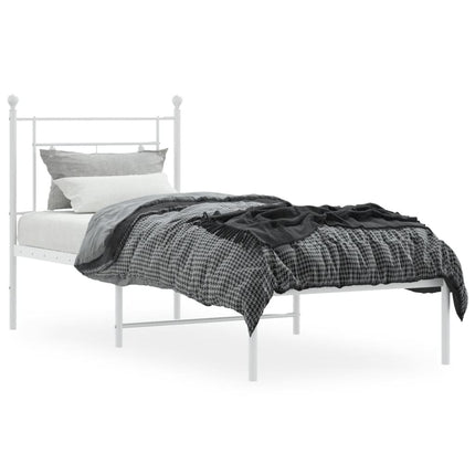 sengeramme uden madras med hovedgærde 75x190 cm hvid