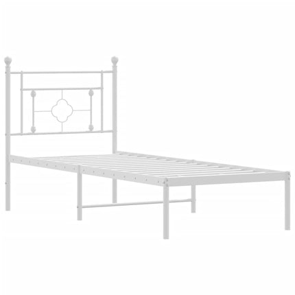 sengeramme uden madras med hovedgærde 75x190 cm hvid