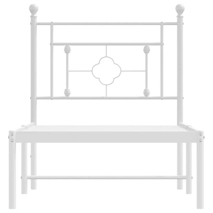 sengeramme uden madras med hovedgærde 75x190 cm hvid