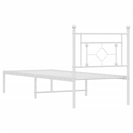 sengeramme uden madras med hovedgærde 75x190 cm hvid