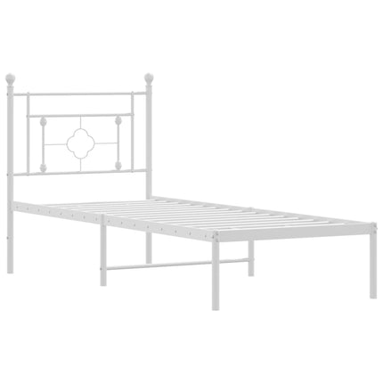 sengeramme med sengegavl 80x200 cm metal hvid