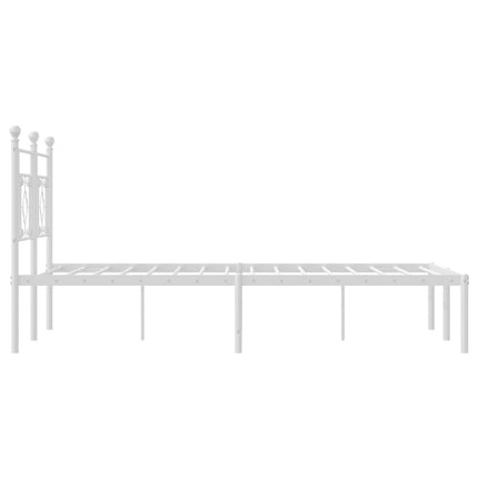 sengeramme med sengegavl 140x190 cm metal hvid