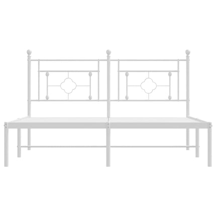 sengeramme med sengegavl 160x200 cm metal hvid