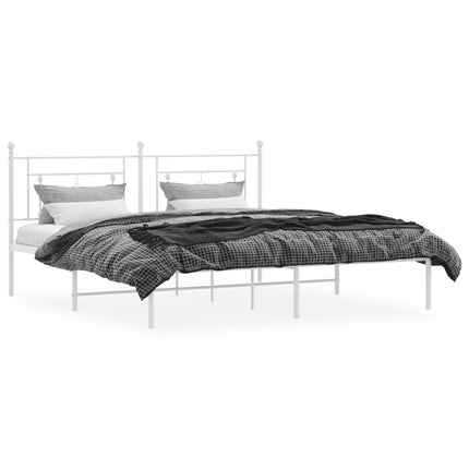 sengeramme med sengegavl 183x213 cm metal hvid