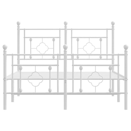 sengeramme med sengegavl og fodgærde 120x200 cm metal hvid