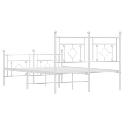 sengeramme med sengegavl og fodgærde 120x200 cm metal hvid