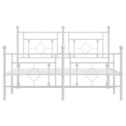 sengeramme med sengegavl og fodgærde 140x190 cm metal hvid