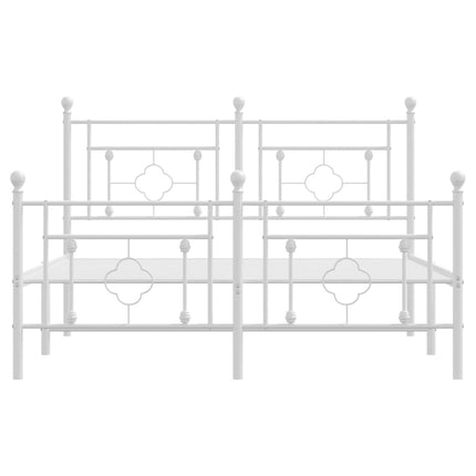 sengeramme med sengegavl og fodgærde 140x200 cm metal hvid