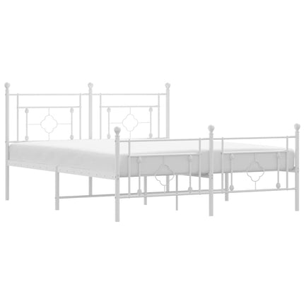 sengeramme med sengegavl og fodgærde 150x200 cm metal hvid