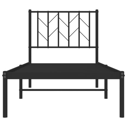 sengeramme med sengegavl 75x190 cm metal sort