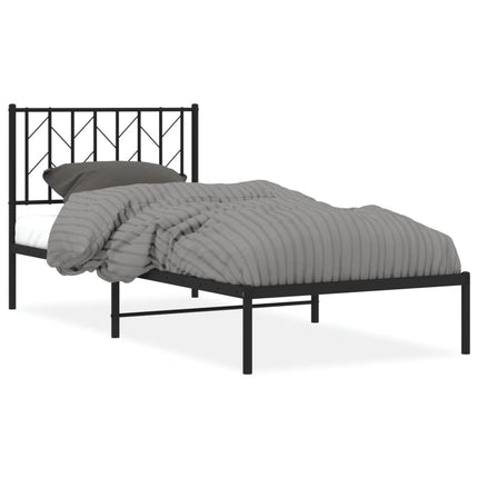 sengeramme med sengegavl 90x200 cm metal sort