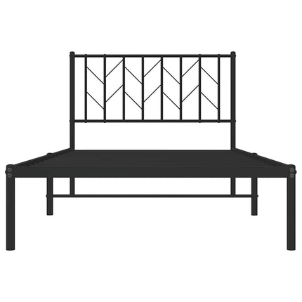 sengeramme med sengegavl 100x200 cm metal sort