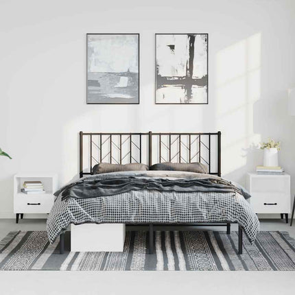 sengeramme med sengegavl 150x200 cm metal sort