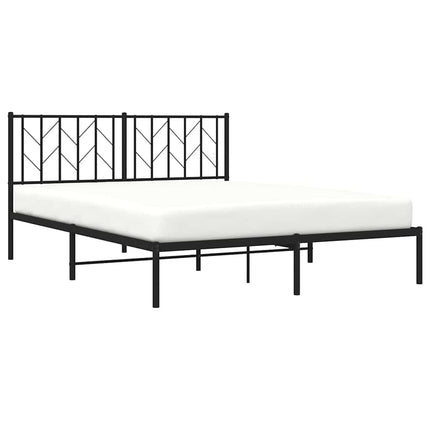 sengeramme med sengegavl 150x200 cm metal sort