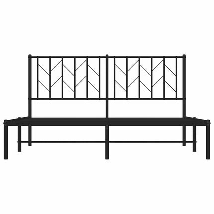 sengeramme med sengegavl 150x200 cm metal sort