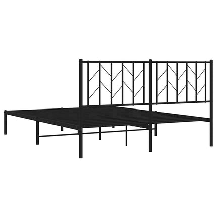 sengeramme med sengegavl 150x200 cm metal sort