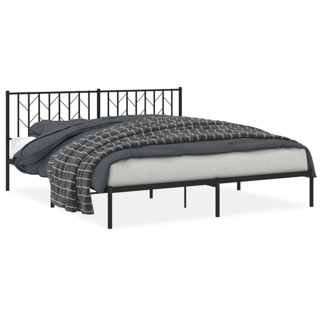 sengeramme med sengegavl 183x213 cm metal sort