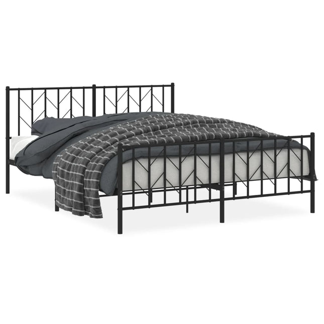 sengeramme uden madras med fodgærde 160x200 cm sort
