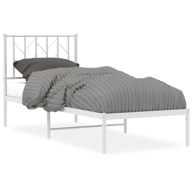 sengeramme uden madras med hovedgærde 75x190 cm hvid