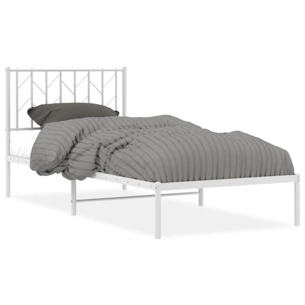 sengeramme med sengegavl 90x190 cm metal hvid