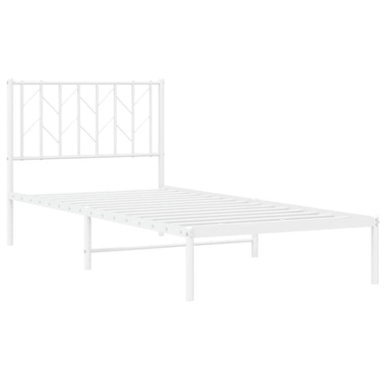 sengeramme med sengegavl 90x190 cm metal hvid