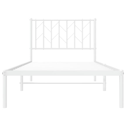 sengeramme med sengegavl 90x190 cm metal hvid