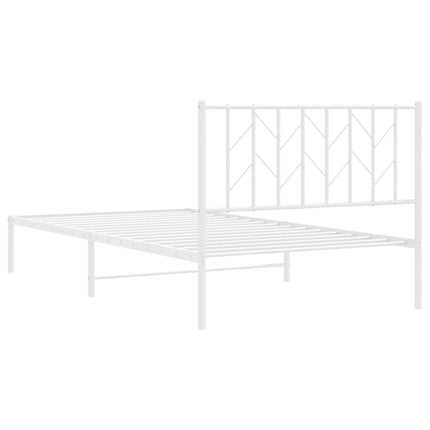 sengeramme med sengegavl 107x203 cm metal hvid