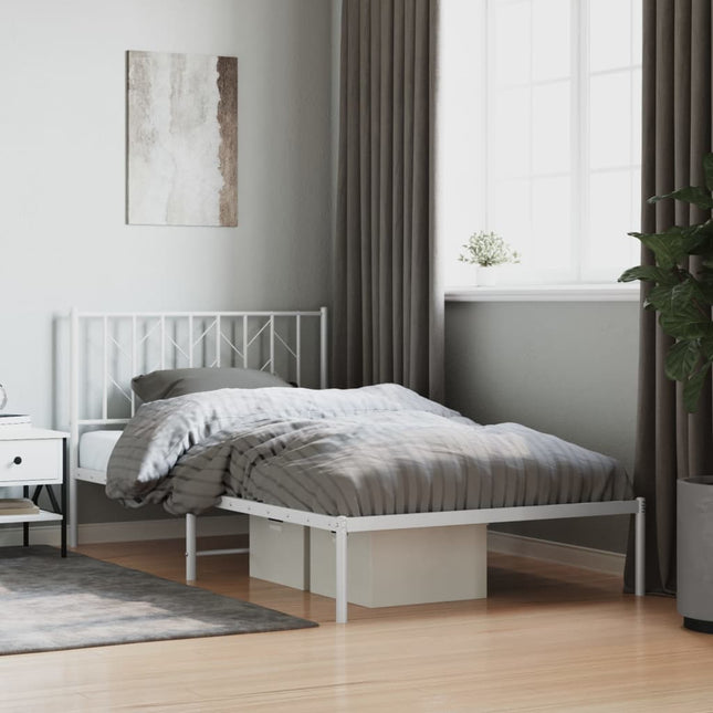 sengeramme med sengegavl 107x203 cm metal hvid