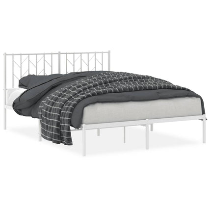 sengeramme med sengegavl 140x190 cm metal hvid
