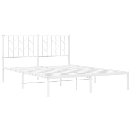 sengeramme med sengegavl 140x190 cm metal hvid