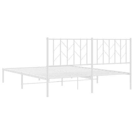 sengeramme med sengegavl 160x200 cm metal hvid