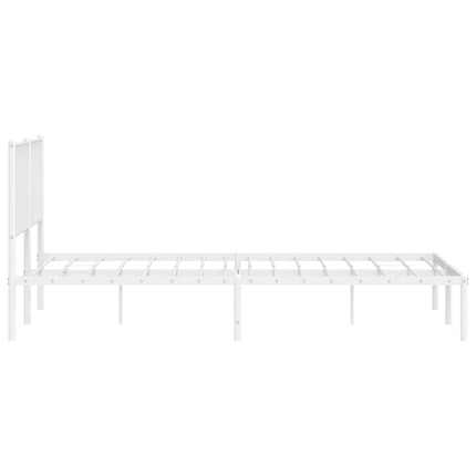 sengeramme med sengegavl 183x213 cm metal hvid