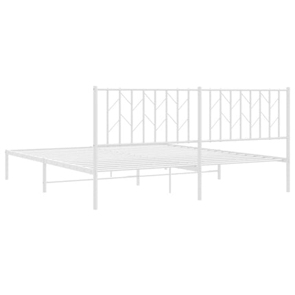 sengeramme med sengegavl 183x213 cm metal hvid