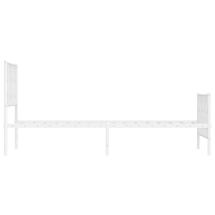 sengeramme med sengegavl og fodgærde 100x200 cm metal hvid