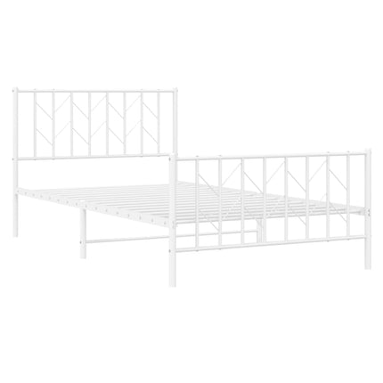 sengeramme med sengegavl og fodgærde 107x203 cm metal hvid